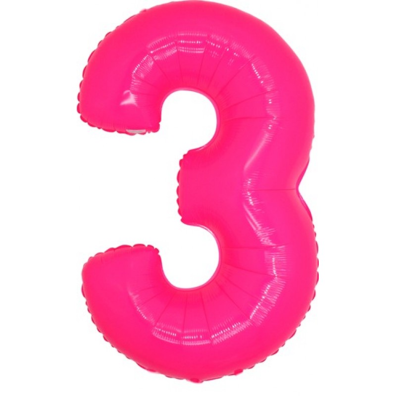 40" Numero 3 Rosa Neon